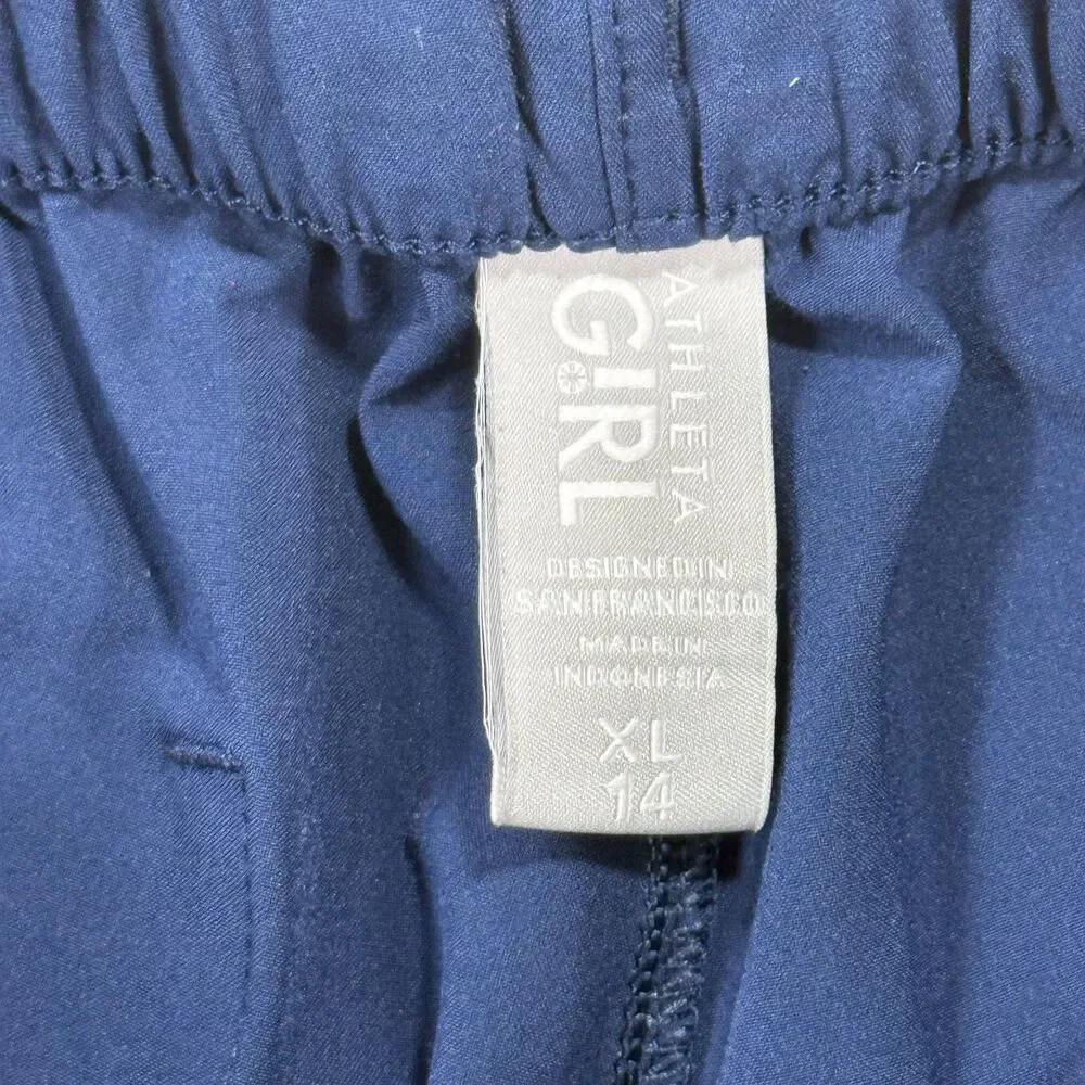 Athleta Girl Navy Blue Run Free Cargo Joggers Size 14 XL